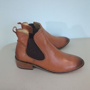 Liberty Brown Leather Pull On Boots Women's 8 Western Cowgirl